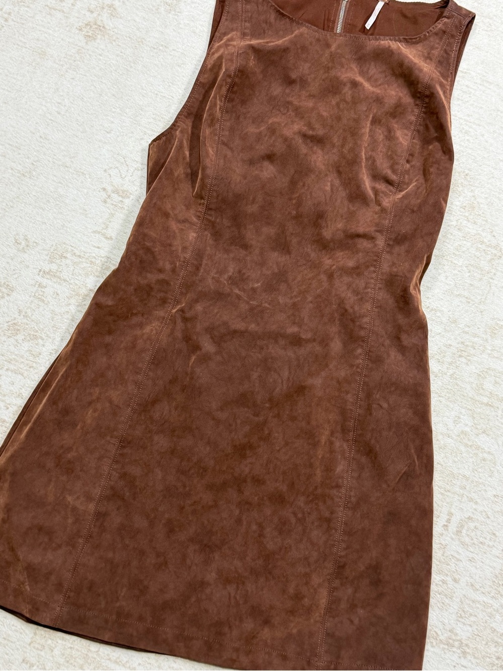 Free People Atlas Suede Mini Dress in Chicory Coffee - Picture 3 of 14